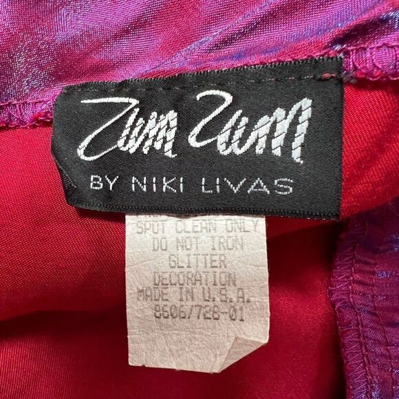 Vintage 2000s Purple Iridescent Vampy Fairycore Halter Top Prom Evening Dress /5 - Picture 6 of 6